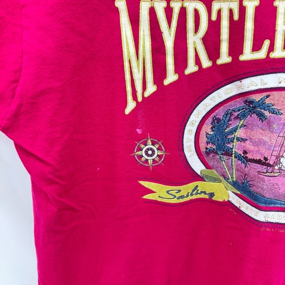 Vintage Myrtle Beach SC 100% Cotton Single Stitch Holographic Sailboat Size XL - Picture 3 of 6